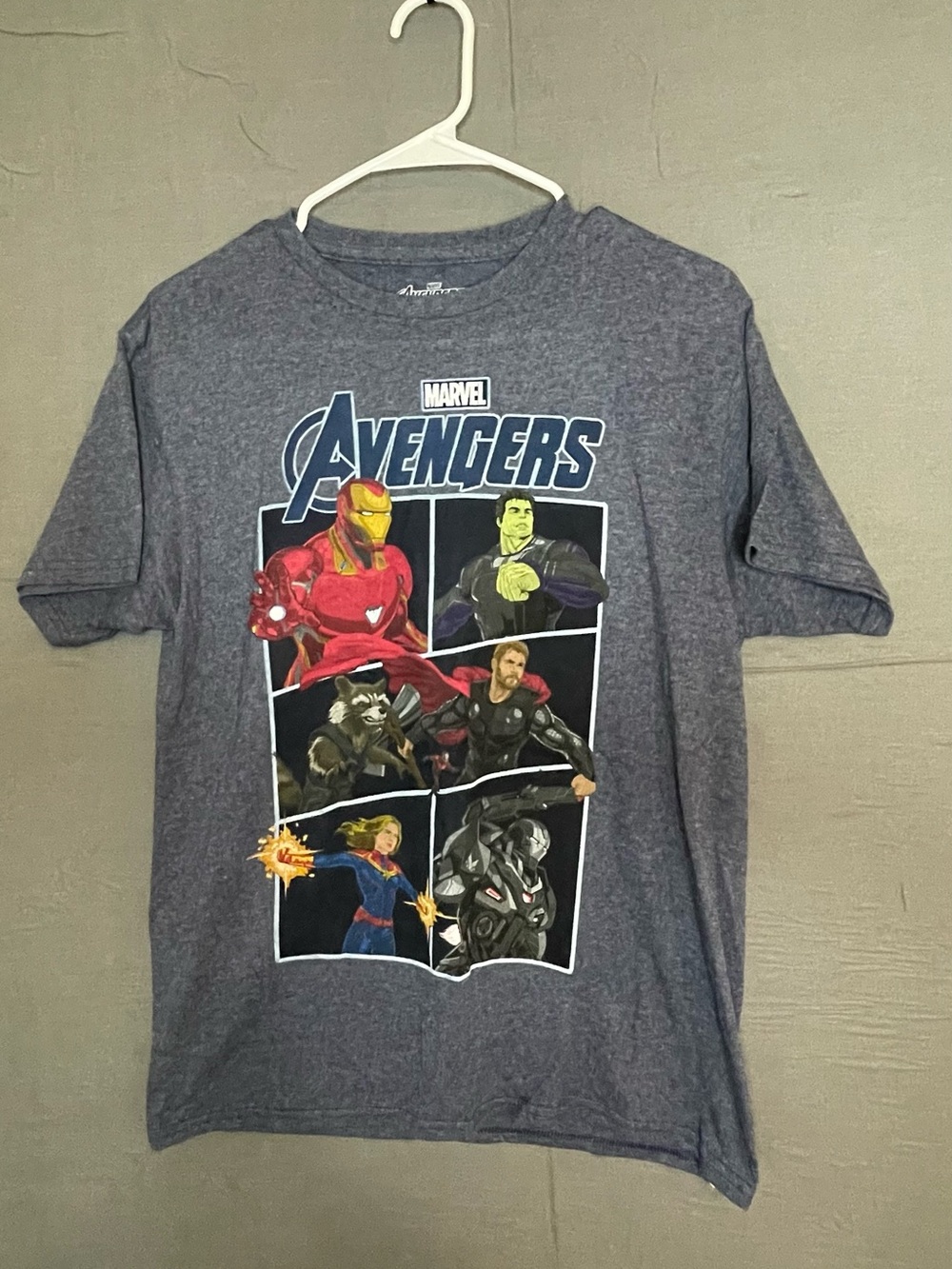 Marvel Avengers Endgame Youth T-Shirt Size L 14/16 Gray Heather Mad Engine